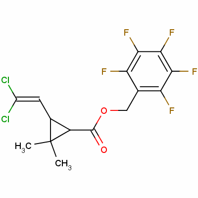 2,3,4,5,6-Pentafluorobenzyl 3-(2,2-dichlorovinyl)-2,2-dimethylcyclopropanecarboxylate Structure,67640-14-6Structure