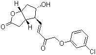 [3Aa,4a(e),5b,6aa]-4-[4-(3-氯苯氧基)-3-氧代-1-丁烯]六氫-5-羥基-2H-環(huán)戊并[b]呋喃-2-酮結(jié)構(gòu)式_67738-67-4結(jié)構(gòu)式