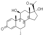 Pregna-1,4-diene-3,20-dione,11,17-dihydroxy-6-methyl-, (6a,11b)- Structure,6870-94-6Structure