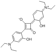 (4E)-2-[4-(二乙基氨基)-2-羥基苯基]-4-[4-(二乙基亞氨基)-2-羥基-2,5-環(huán)己二烯-1-亞基]-3-氧代-1-環(huán)丁烯-1-醇結構式_68842-66-0結構式