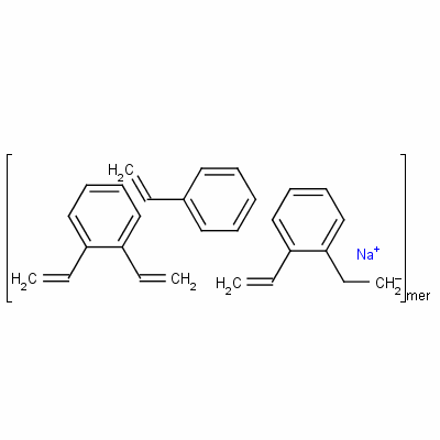 Ethenylbenzene, diethenylbenzene, ethylethenylbenzene polymer, sulfonated, sodium salt Structure,69011-22-9Structure