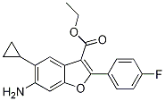 3-Benzofurancarboxylic acid, 6-amino-5-cyclopropyl-2-(4-fluorophenyl)-, ethyl ester Structure,691857-53-1Structure