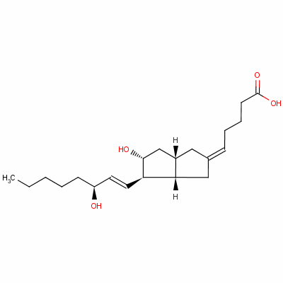 (5E)-5-[(3aS,4R,5R,6aS)-5-羥基-4-[(E,3S)-3-羥基辛-1-烯基]-3,3a,4,5,6,6a-六氫-1H-并環(huán)戊二烯-2-亞基]戊酸結(jié)構(gòu)式_69552-46-1結(jié)構(gòu)式