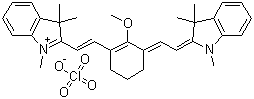 2-((E)-2-(2-甲氧基-3-[(e)-2-(1,3,3-三甲基-1,3-二氫-2H-吲哚-2-基)亞乙基]-1-環(huán)己烯-1-基)乙烯)-1,3,3-三甲基-3H-吲哚高氯酸鹽結(jié)構(gòu)式_70446-24-1結(jié)構(gòu)式