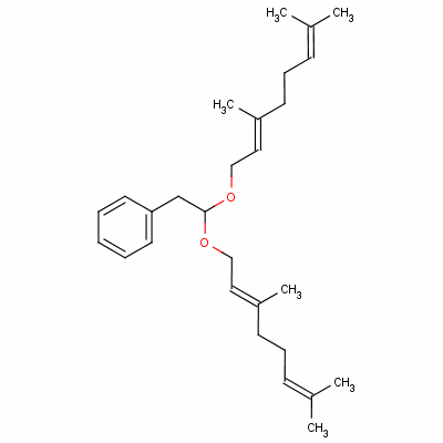 Benzene, [2,2-bis[(3,7-dimethyl-2,6-octadienyl)oxy]ethyl]-, (all-e)- Structure,7149-23-7Structure