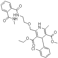 3-乙基5-甲基4-(2-氯苯基)-6-甲基-2-2-2-(甲基氨基甲酰)苯甲?；被已趸谆?1,4-二氫吡啶-3,5-二羧酸結(jié)構(gòu)式_721958-72-1結(jié)構(gòu)式