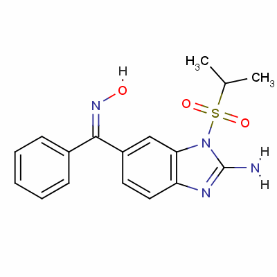 (Nz)-n-[(2-amino-3-propan-2-ylsulfonylbenzimidazol-5-yl)-phenylmethylidene]hydroxylamine Structure,72301-78-1Structure