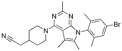 2-(1-(7-(4-Bromo-2,6-dimethylphenyl)-2,5,6-trimethyl-7h-pyrrolo[2,3-d]pyrimidin-4-yl)piperidin-4-yl)acetonitrile Structure,724475-37-0Structure