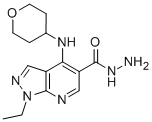 1-Ethyl-4-[(tetrahydro-2H-pyran-4-yl)amino]-1H-Pyrazolo[3,4-b]pyridine-5-carboxylic acid hydrazide Structure,730937-45-8Structure