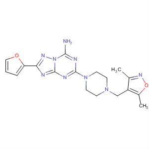 2-(Furan-2-yl)-5-(4-((3,5-dimethylisoxazol-4-yl)methyl)piperazin-1-yl)-[1,2,4]triazolo[1,5-a][1,3,5]triazin-7-amine Structure,735316-74-2Structure