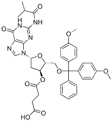 N2-異丁?；?5-O-(4,4-二甲氧基三苯甲基)-2-脫氧鳥苷-3-O-琥珀酸結(jié)構(gòu)式_74405-46-2結(jié)構(gòu)式