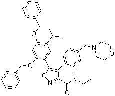 5-(2,4-Bis(benzyloxy)-5-isopropylphenyl)-n-ethyl-4-(4-(morpholinomethyl)phenyl)isoxazole-3-carboxamide Structure,747414-24-0Structure