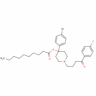 4-(4-Bromophenyl)-1-[4-(4-fluorophenyl)-4-oxobutyl]-4-piperidinyl decanoate Structure,75067-66-2Structure