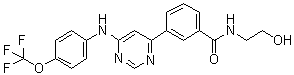 N-(2-羥基乙基)-3-[6-[[4-(三氟甲氧基)苯基]氨基]-4-嘧啶基]苯甲酰胺結(jié)構(gòu)式_778277-15-9結(jié)構(gòu)式