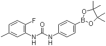 1-(2-氟-5-甲基苯基)-3-(4-(4,4,5,5-四甲基-1,3,2-二噁硼烷-2-基)苯基)脲結(jié)構(gòu)式_796967-18-5結(jié)構(gòu)式