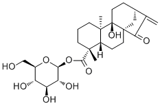 Ent-9-Hydroxy-15-oxo-16-kauren-19-oic acid beta-D-glucopyranosyl ester Structure,81263-96-9Structure