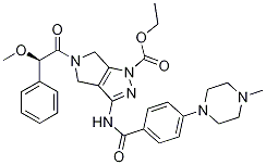 (R)-ethyl 5-(2-methoxy-2-phenylacetyl)-3-(4-(4-methylpiperazin-1-yl)benzamido)-5,6-dihydropyrrolo[3,4-c]pyrazole-1(4h)-carboxylate Structure,827318-78-5Structure