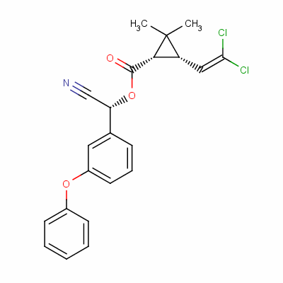 [(R)-氰基-[3-(苯氧基)苯基]甲基] (1s,3s)-3-(2,2-二氯乙烯)-2,2-二甲基環(huán)丙烷-1-羧酸結(jié)構(gòu)式_83860-31-5結(jié)構(gòu)式