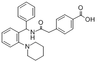 4-[2-Oxo-2-[[phenyl[2-(1-piperidinyl)phenyl]methyl]amino]ethyl]benzoic acid Structure,83901-40-0Structure