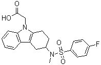 (+)-3-[[(4-Fluorophenyl)sulfonyl]methylamino]-1,2,3,4-tetrahydro-9h-carbazole-9-acetic acid Structure,844639-57-2Structure