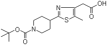 {2-[1-(Tert-butoxycarbonyl)piperidin-4-yl]-5-methyl-1,3-thiazol-4-yl}acetic acid Structure,845885-88-3Structure