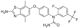 (9CI)-n-[4-[(2-氨基-4,7-二甲基-6-苯并噻唑)氧基]苯基]-n-[2-氟-5-(三氟甲基)苯基]-脲結構式_847054-42-6結構式