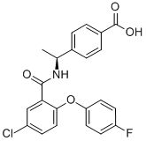 4-[(1S)-1-[[5-氯-2-(4-氟苯氧基)芐基]氨基]乙基]苯甲酸結(jié)構(gòu)式_847728-01-2結(jié)構(gòu)式