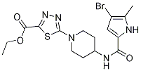 5-{4-[(4-溴-5-甲基-1H-吡咯-2-羰基)氨基]哌啶-1-基}-[1,3,4]噻二唑-2-羧酸乙酯結(jié)構(gòu)式_848501-85-9結(jié)構(gòu)式