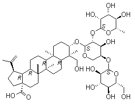 3-O-β-D-葡萄糖( 1→4)-[ a -L-鼠李糖(1→2)]- a-L-阿拉伯糖 23-羥基羽扇豆20(29)-烯-28–酸結(jié)構(gòu)式_848784-85-0結(jié)構(gòu)式