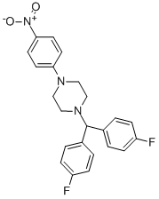 1-[Bis(4-fluorophenyl)methyl]-4-(4-nitrophenyl)piperazine Structure,851472-82-7Structure