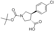 Trans-1-boc-4-(4-chlorophenyl)-3-pyrrolidinecarboxylic acid Structure,851485-00-2Structure