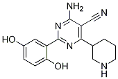 4-Amino-2-(2,5-dihydroxyphenyl)-6-(3-piperidinyl)-5-pyrimidinecarbonitrile Structure,851510-46-8Structure