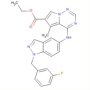 Ethyl 4-(1-(3-fluorobenzyl)-1h-indazol-5-ylamino)-5-methylpyrrolo[1,2-f][1,2,4]triazine-6-carboxylate Structure,856667-79-3Structure