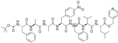 叔丁氧羰基-苯丙氨酰-丙氨酰-丙氨酰-4-硝基-苯丙氨酰-苯丙氨酰-纈氨酰-亮氨酸-吡啶-4-基甲基酯結(jié)構(gòu)式_86063-97-0結(jié)構(gòu)式