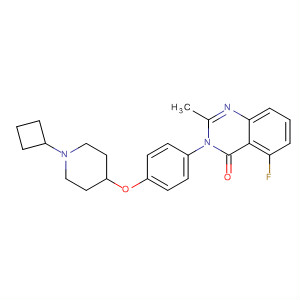 3-[4-[(1-環(huán)丁基-4-哌啶基)氧基]苯基]-5-氟-2-甲基-4(3H)-喹唑啉酮結構式_862313-76-6結構式