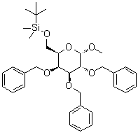 Methyl-6-o-(tert.-butyldimethylsilyl)-2,3,4-tri-o-benzyl-α-d-galactopyranoside Structure,862730-60-7Structure