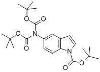 5-[Bis[(1,1-dimethylethoxy)carbonyl]amino]-1h-indole-1-carboxylic acid 1,1-dimethylethyl ester Structure,863770-86-9Structure