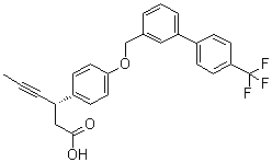 (S)-3-(4-((4-(三氟甲基)-[1,1-聯(lián)苯]-3-基)甲氧基)苯基)-4-己酸結(jié)構(gòu)式_865231-46-5結(jié)構(gòu)式