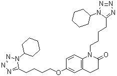 Cilostazol related compound c (50 mg) (1-(4-(5-cyclohexyl-1h-tetrazol-1-yl)butyl)-6-(4-(1-cyclohexyl-1h-tetrazol-5-yl)butoxy)-3,4-dihydroquinolin-2(1h)-one) Structure,865792-18-3Structure