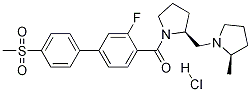 (3-氟-4-(甲基磺?；?-[1,1-聯(lián)苯]-4-基)((S)-2-(((R)-2-甲基吡咯烷-1-基)甲基)吡咯烷-1-基)甲酮鹽酸鹽結(jié)構(gòu)式_867255-05-8結(jié)構(gòu)式