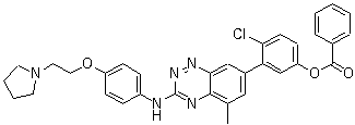 4-氯-3-(5-甲基-3-((4-(2-(吡咯烷-1-基)乙氧基)苯基)氨基)苯并[e][1,2,4]噻嗪-7-基)苯基苯甲酸結構式_867331-82-6結構式