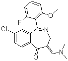 (1E,4e)-8-氯-4-((二甲基氨基)亞甲基)-1-(2-氟-6-甲氧基苯基)-3,4-二氫苯并[c]氮雜革-5-酮結(jié)構(gòu)式_869367-33-9結(jié)構(gòu)式