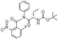 (S)-(1-(2-氟-6-硝基-n-苯基苯酰胺)-1-氧代丁烷-2-基)氨基甲酸叔丁酯結(jié)構(gòu)式_870281-84-8結(jié)構(gòu)式