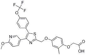 2-[4-[[4-(6-Methoxy-3-pyridinyl)-5-[4-(trifluoromethoxy)phenyl]-2-thiazolyl]methoxy]-2-methylphenoxy]acetic acid Structure,870521-57-6Structure