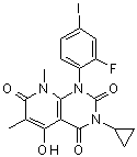 3-環(huán)丙基-1-(2-氟-4-碘苯基)-5-羥基-6,8-二甲基吡啶并[2,3-d]嘧啶-2,4,7(1h,3h,8h)-三酮結(jié)構(gòu)式_871700-24-2結(jié)構(gòu)式