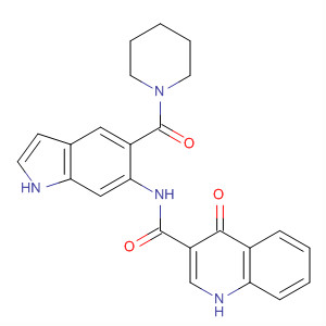 4-氧代-n-[5-(1-哌啶羰基)-1H-吲哚-6-基]-1H-喹啉-3-羧酰胺結(jié)構(gòu)式_873051-64-0結(jié)構(gòu)式