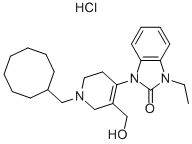 1-[1-(Cyclooctylmethyl)-1,2,3,6-tetrahydro-5-(hydroxymethyl)-4-pyridinyl]-3-ethyl-1,3-dihydro-2h-benzimidazol-2-one hydrochloride Structure,873567-76-1Structure