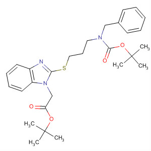 Tert-butyl {2-[3-(benzyl-tert-butoxycarbonyl-amino)-propylsulfanyl]-benzoimidazol-1-yl}-acetate Structure,877624-69-6Structure