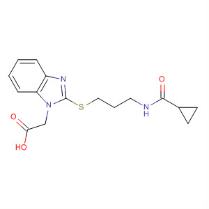 {2-[3-(Cyclopropanecarbonyl-amino)-propylsulfanyl]-benzoimidazol-1-yl}-acetic acid Structure,877625-59-7Structure