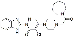 1H-azepine, 1-[[4-[1-(1h-benzimidazol-2-yl)-5-chloro-1,6-dihydro-6-oxo-4-pyridazinyl]-1-piperazinyl]acetyl]hexahydro- (9ci) Structure,878569-80-3Structure